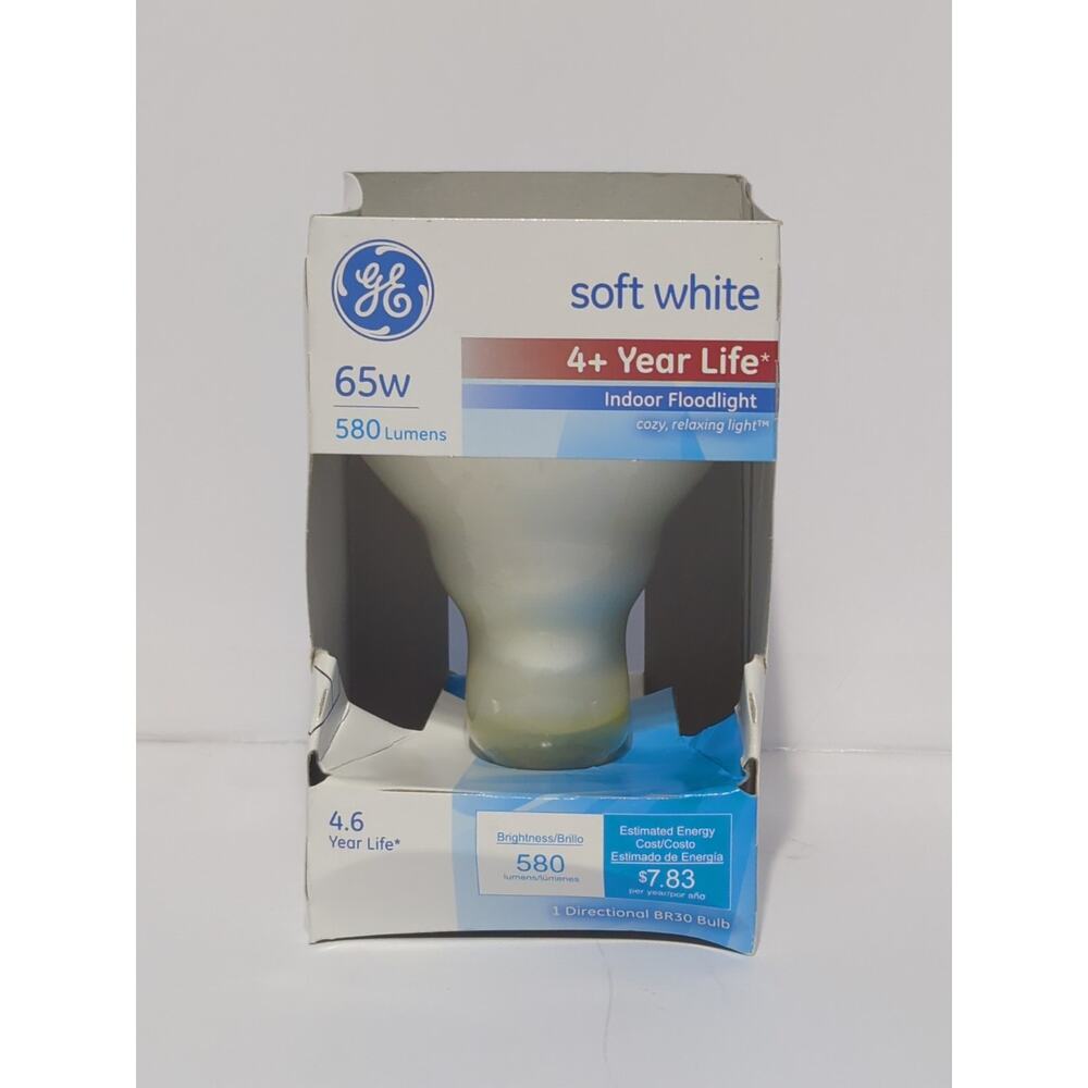 GE 65W Soft White Indoor Floodlight BR30 580 Lumens NOS
